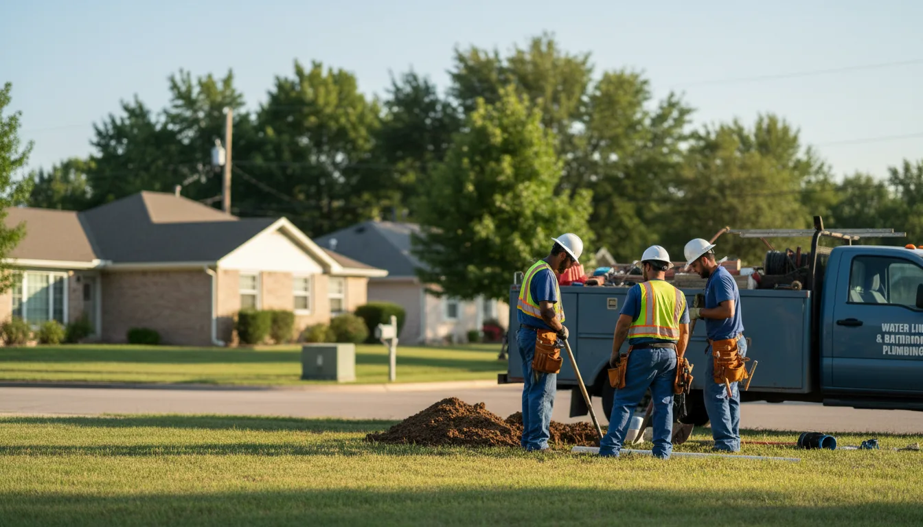 Residential water line and bathroom plumbing service in Mount Ayr, IN